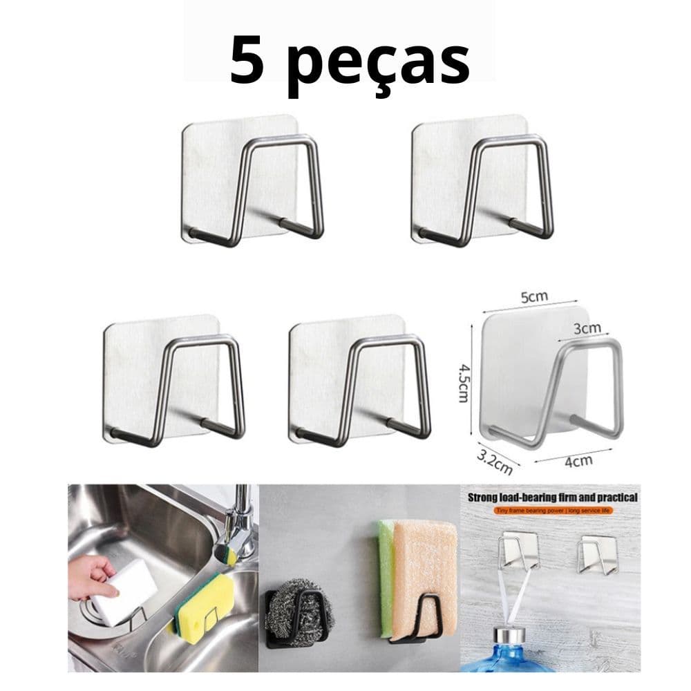 Kit 1 Aço inoxidável Suporte Porta Esponja para bucha de pia Prateleira de cozinha Qualidade