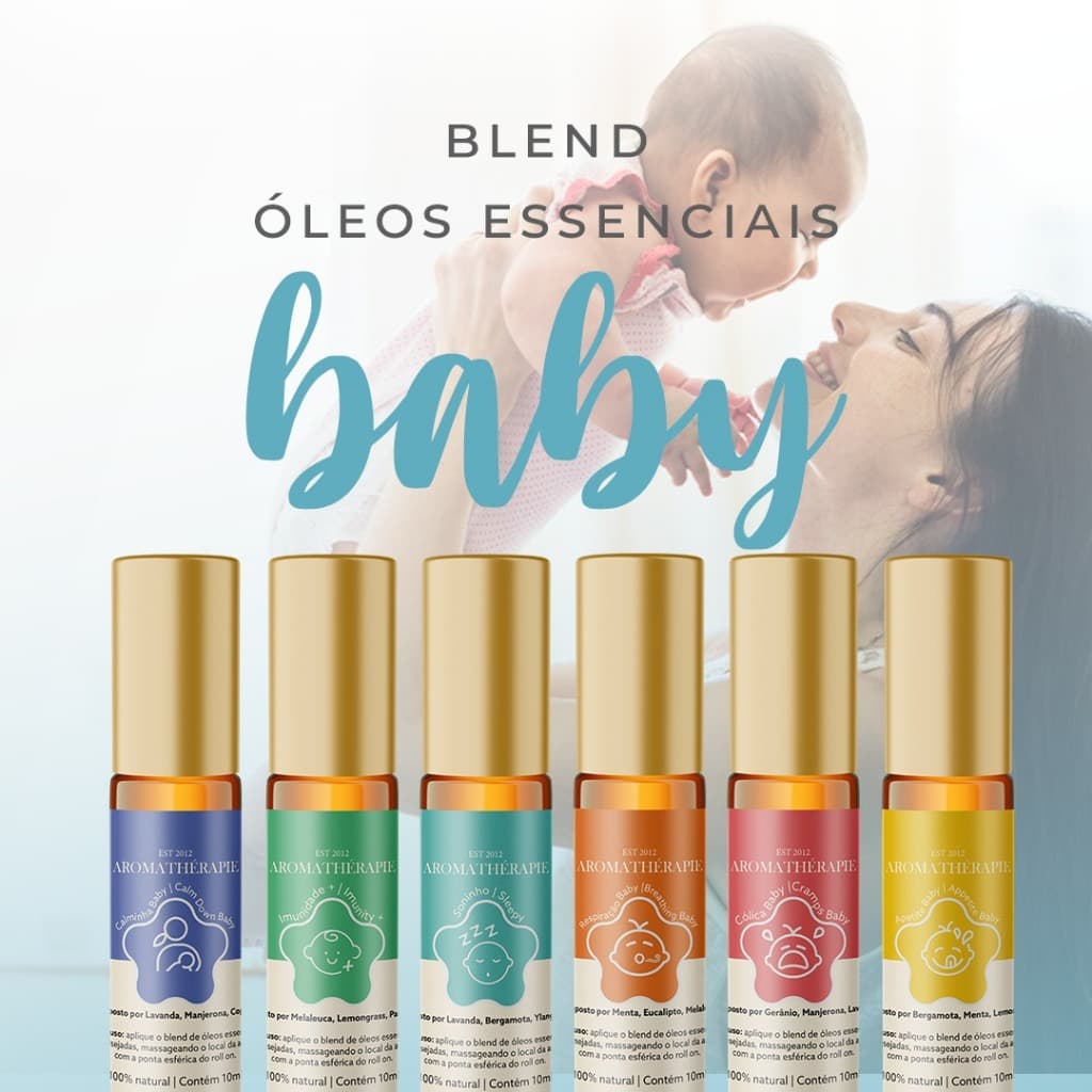 Aromaterapia Roll-On Natural Blend Óleos Essenciais Linha Baby Aromathérapie - Escolha o seu