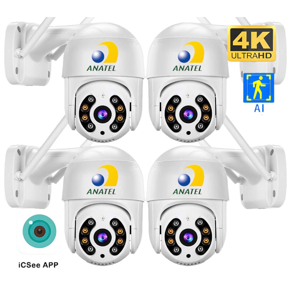 Kit Câmera Segurança Dome WiFi Externa Prova D'água A8 Yoose | Monitoramento Casa Loja Sem Fio