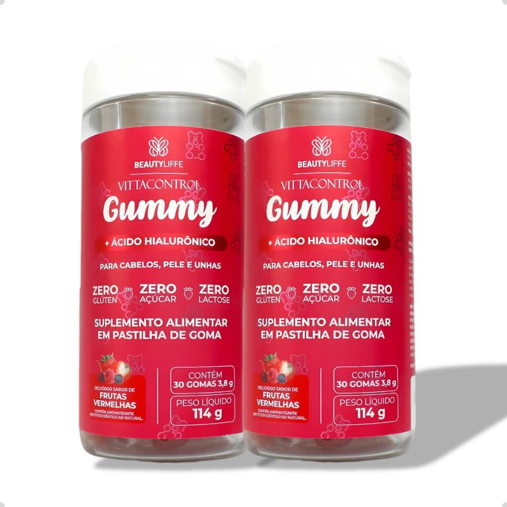 Kit 2 Gummy Suplemento Vitamina Para Cabelo E Unhas e Pele Em Goma VittaControl ZERO AÇUCAR