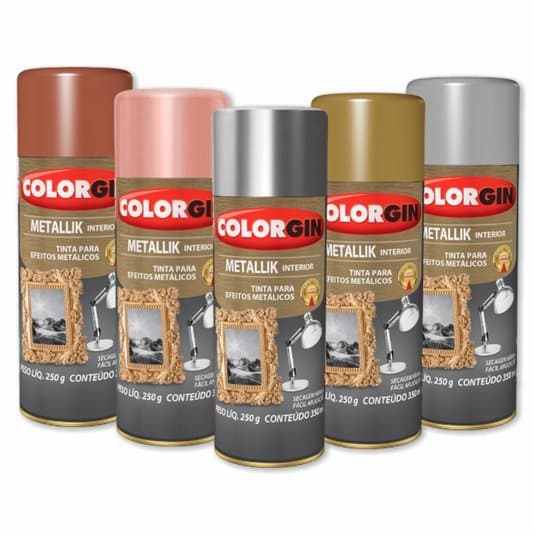 Tinta Spray Metallik Colorgin 350ml Em Cores Para Decoração E Artesanato