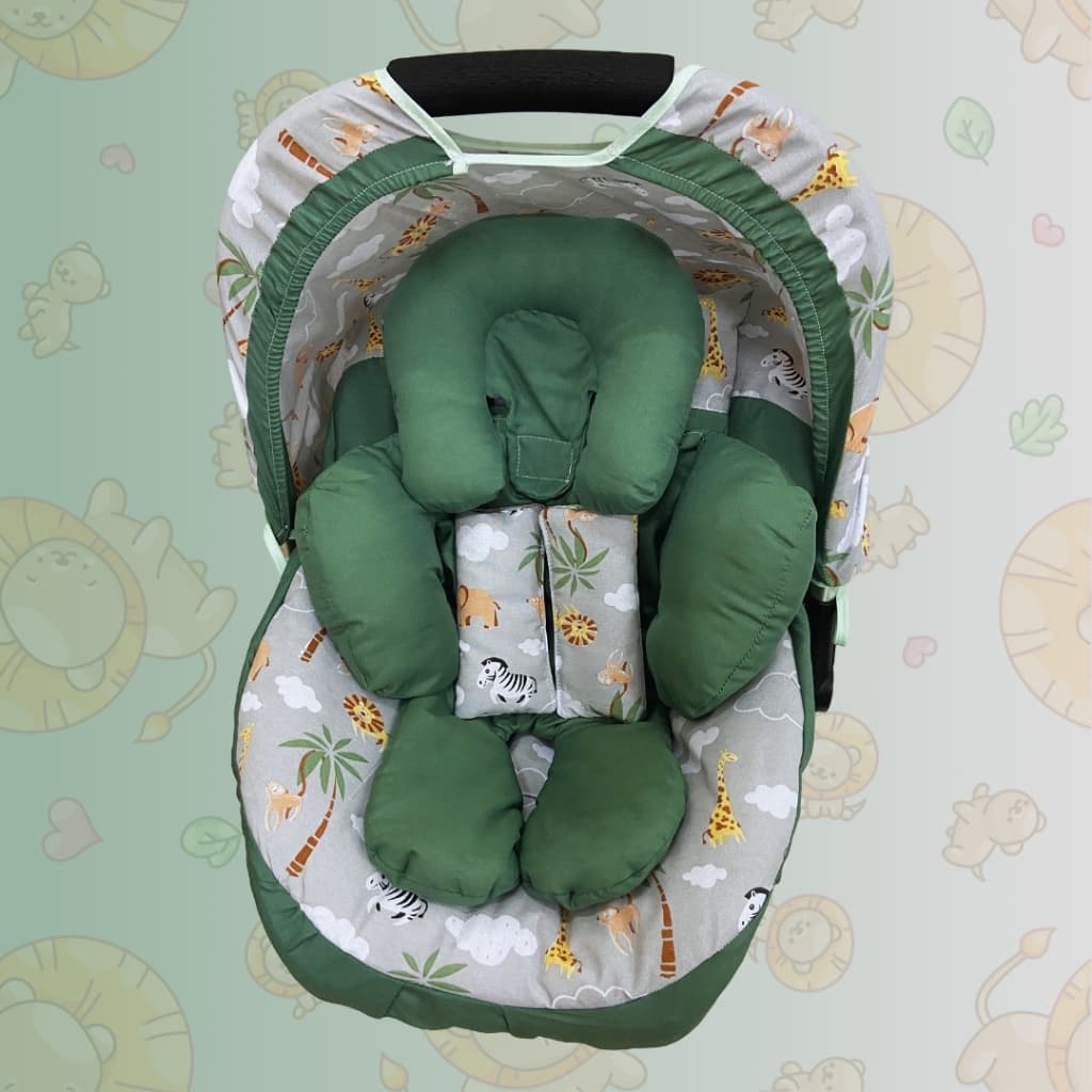 Kit Capa de Bebê Conforto Com Protetores, Capota e Apoio Redutor 100% Algodão