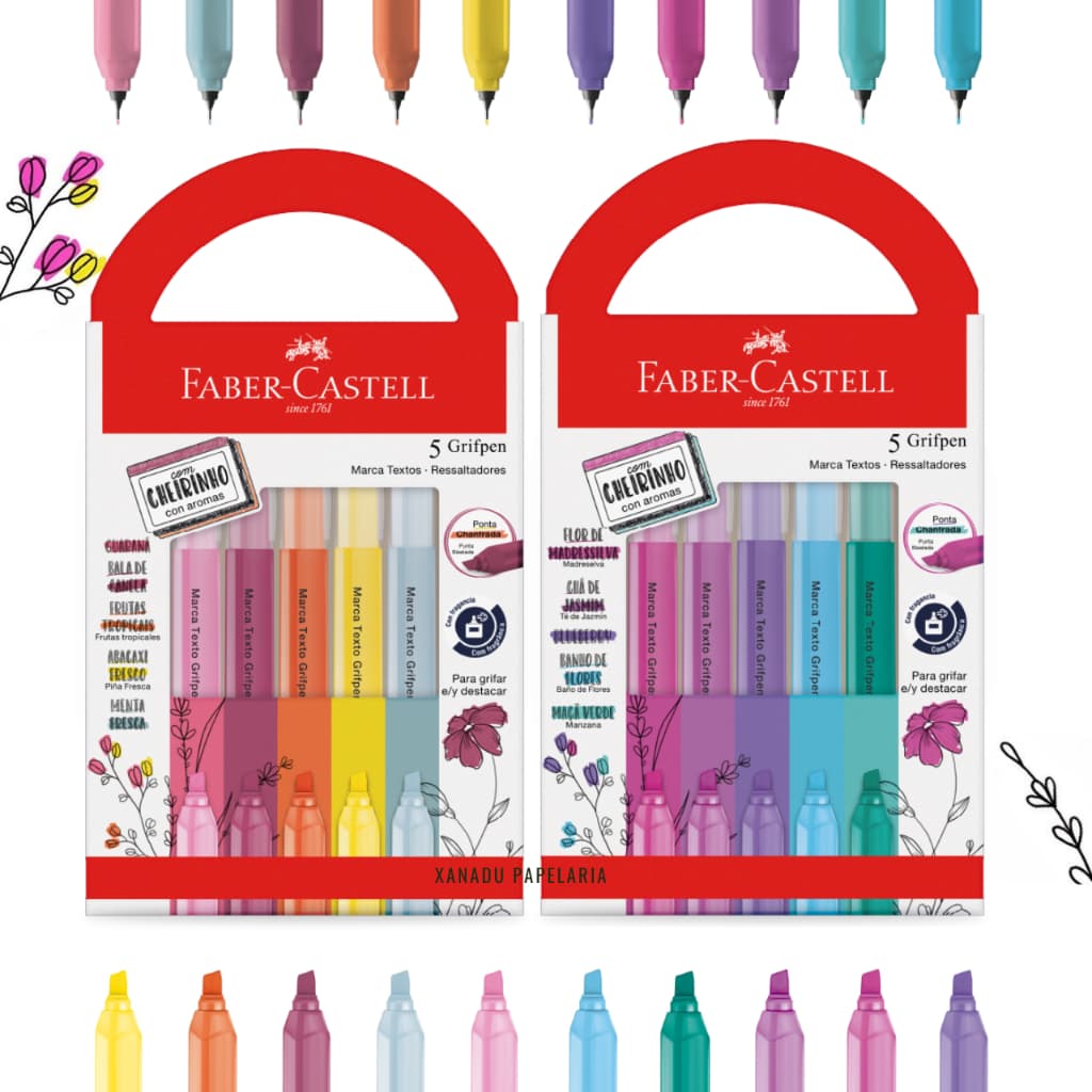 Marca texto Grifpen e/ou Caneta Fine Pen Faber Castell com Cheirinho NOVA COLEÇÃO