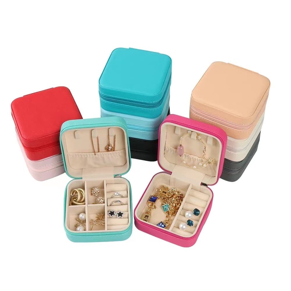KIT 3/6pcs Porta Jóias Portátil Caixinha Bolsa de Armazenamento Colar Brincos Anéis
