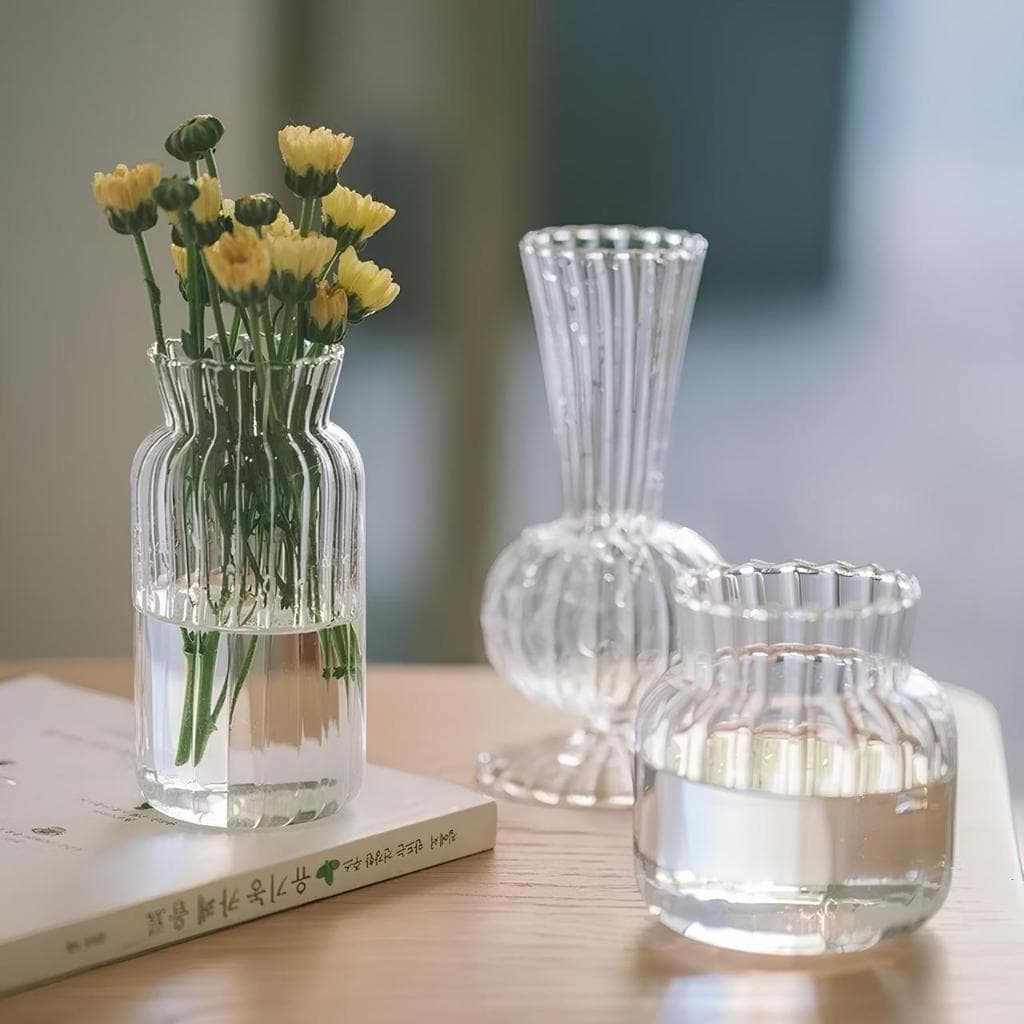 Vaso de Vidro Decoração Flores Transparente Estilo Nórdico Vasinho Planta Festa Casamento Presente