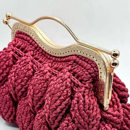 Fecho Para Bolsa de Crochê Dourado Retangular Com Trava - Ref LXTS210 - 20Cm