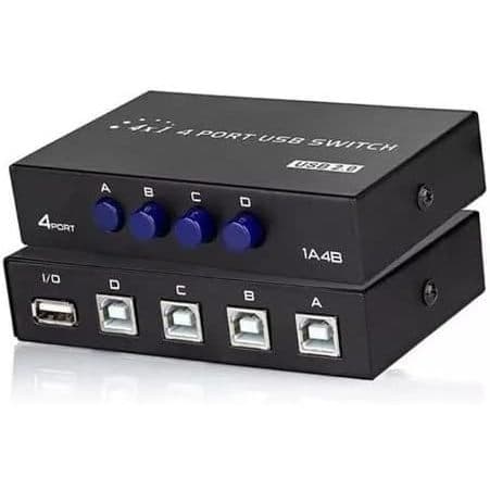 Switch Hub Switcher Abs 4 Portas Usb2.0 Tipo-b Impressora