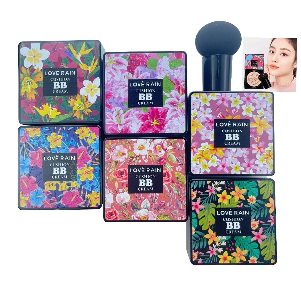 BB CreamBase/Corretivo com Esponja com Formato de Cogumelo Base Clareador Maquiagem Creme Clareador Cor Marfim e Natural