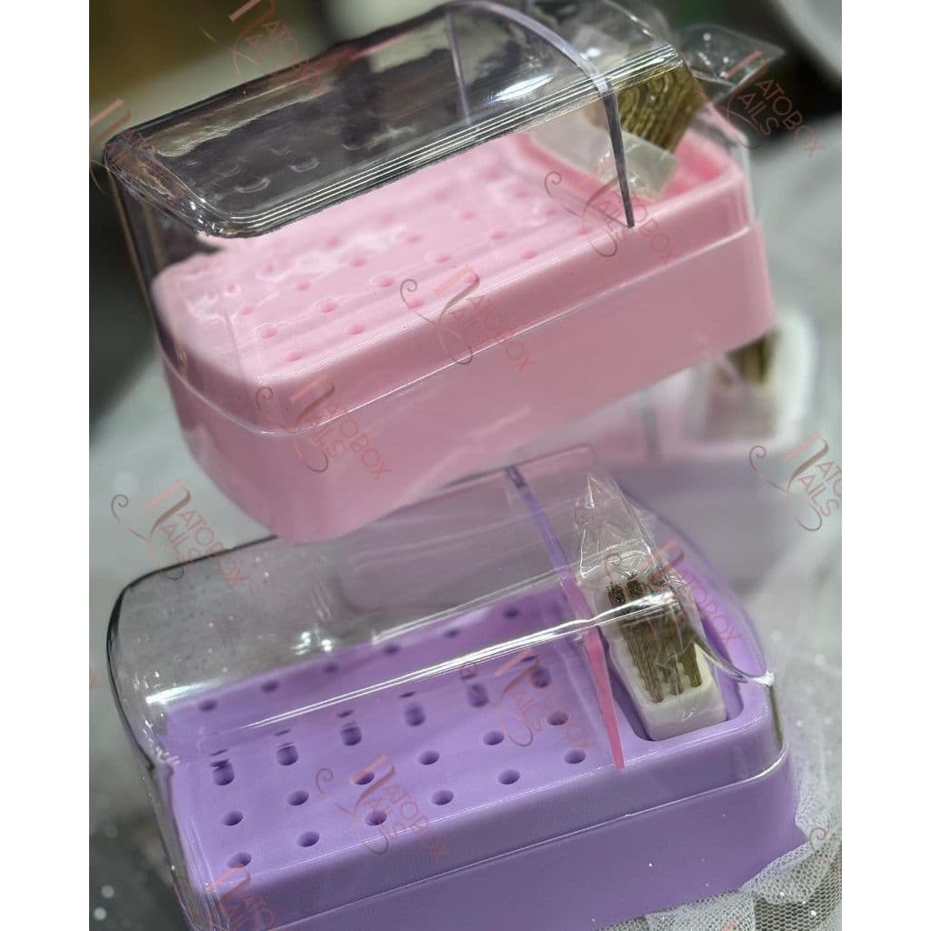 Porta Bits 2 Em 1 De Broca Leve Limpeza Escova Recipiente De Armazenamento Para Uso Salões