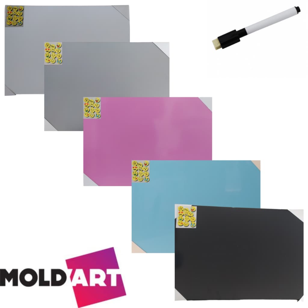 Mural De Fotos e Lousa Moldart Aceita Escrita Diversos Tamanhos Painel Metálico +12 Imãs E Acompanha a Caneta