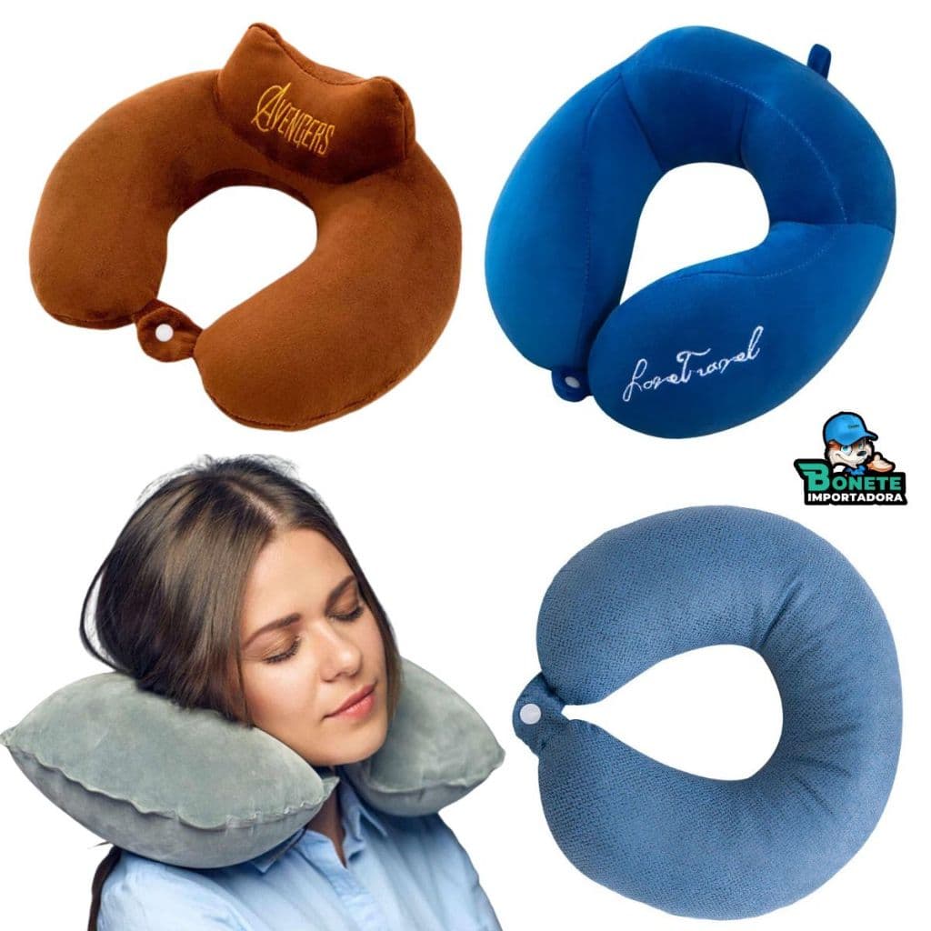 Almofada De Pescoço Algodão/travesseiro De Viagem Cervical Com Zíper