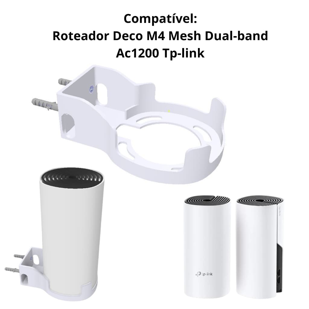 Suportes de Parede Roteador Mesh Tp Link Ac1200 Deco M4 E4 Ref.: S002