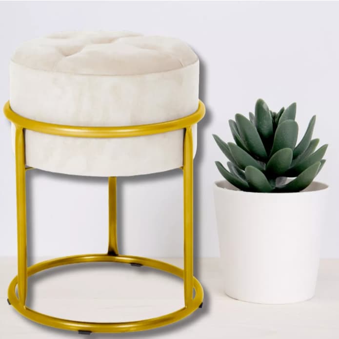 Puff Redondo Argola Decoraçao Quarto Banqueta Ferro Pulf Penteadeira Sala Banco Moderno Varias Cores