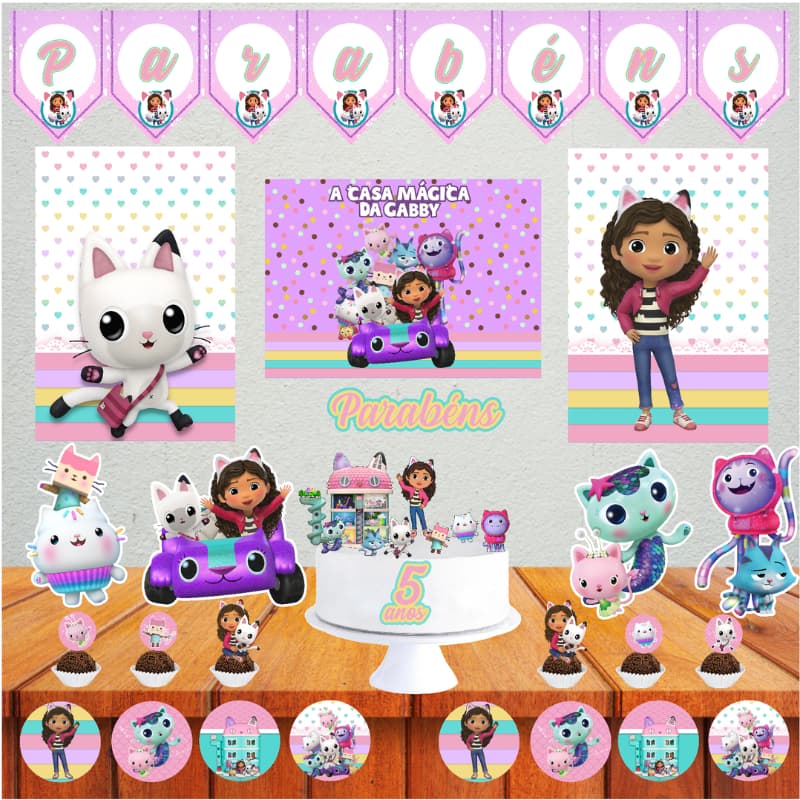 Kit Decoração Festa Só Um Bolinho Aniversário A Casa Da Gaby