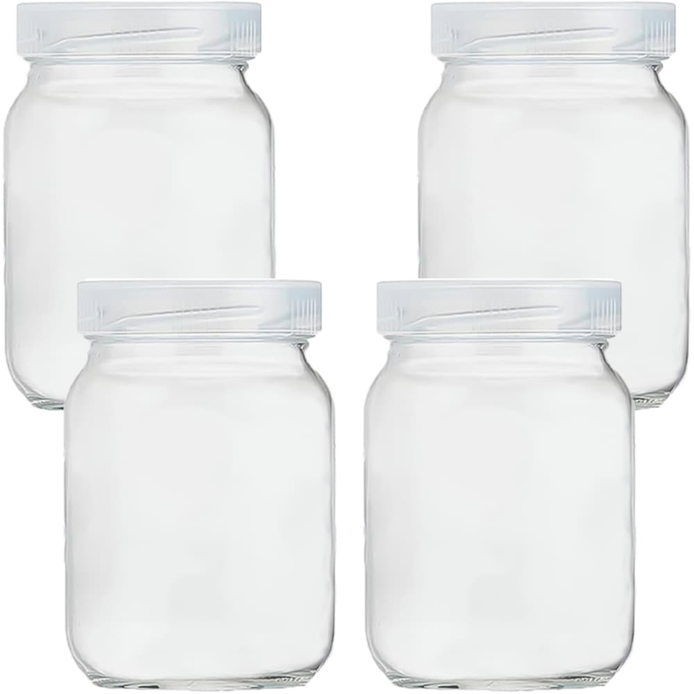 Kit 4 Potes de Vidro 200ml Armazenar Leite Materno Papinha Doce