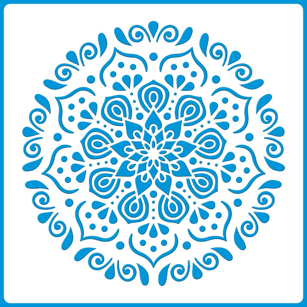 Stencil 20 X 20 Mandala Molde Vazado Para Pintura Em Tecido Mdf Madeira Parede Camiseta Pano Prato
