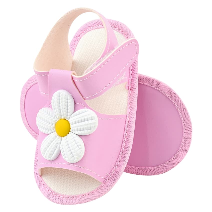 Sandalia Bebe Menina Flor Rasteira Feminina Moda Estilo Conforto Facil de Calçar