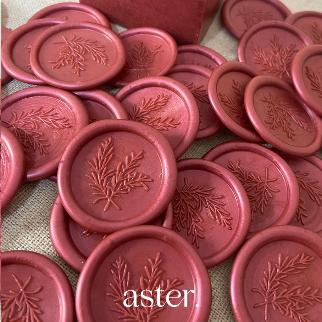 Lacre de cera fúcsia avermelhado para convites de casamento