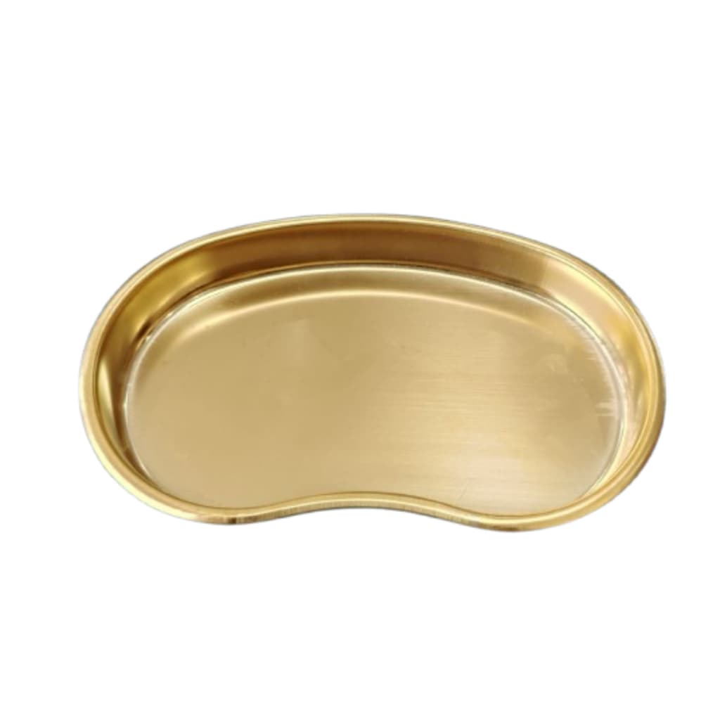 Bandeja Dourado curva de aço inox esterilização dental cirúrgico