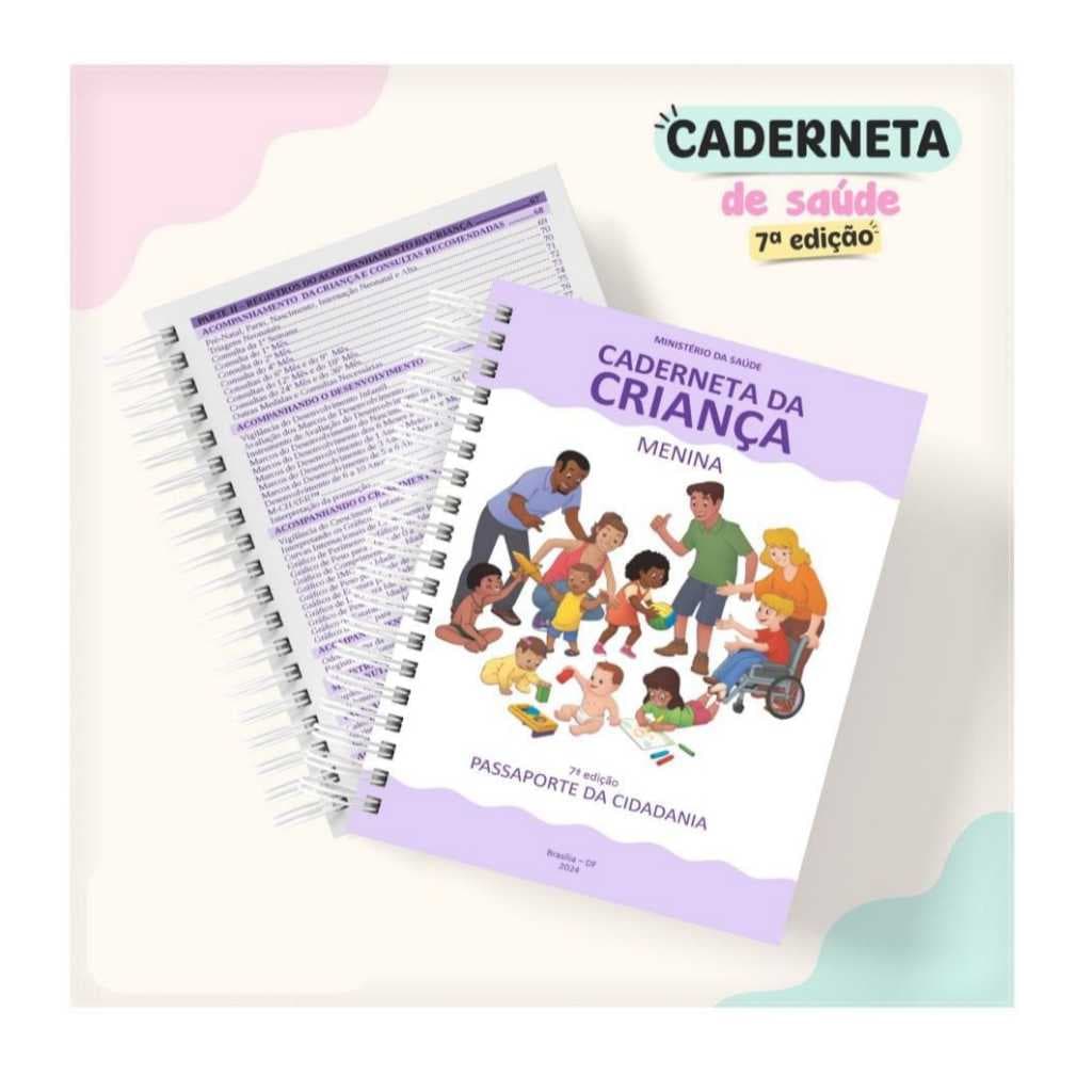 Kit 2 Miolo Caderneta de Saúde/ Caderneta de vacinação 90g ( MENINO E MENINA ) folhas soltas