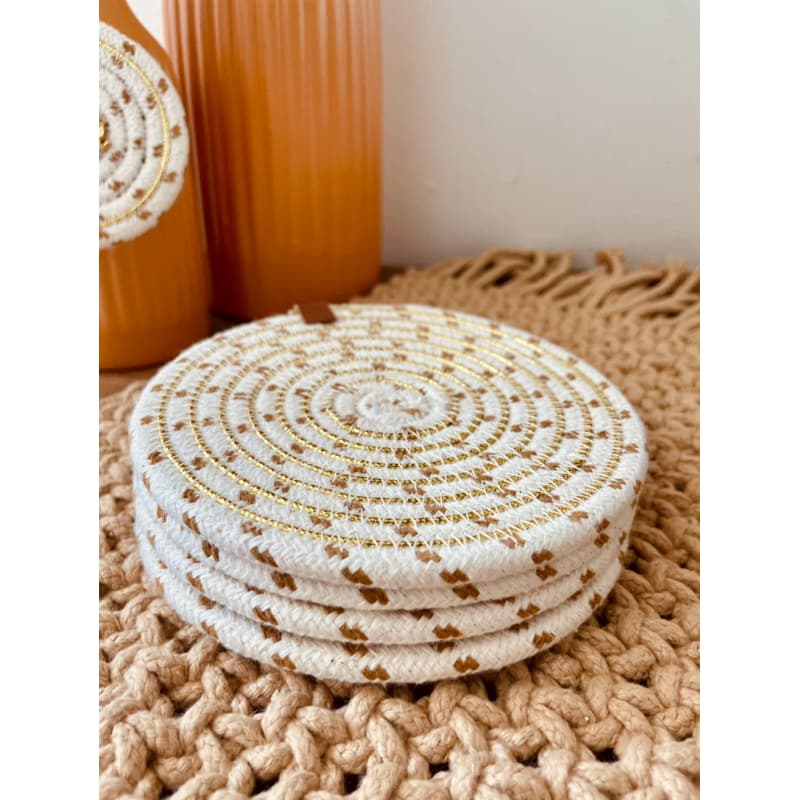 Porta copo ou xícara de algodão/descanso de copo kit com 4 peças