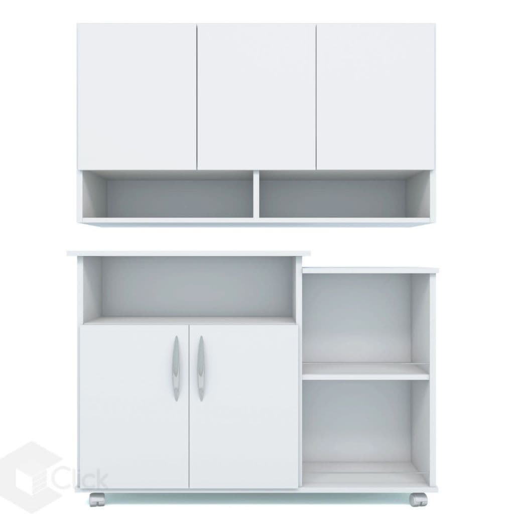 Kit Armario E Balcao Para Mircroondas Cozinha Completa JJF