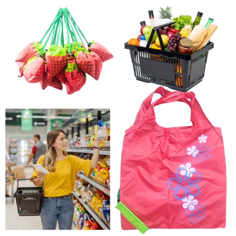 ecobag saco moranguinho dobravel impermeavel