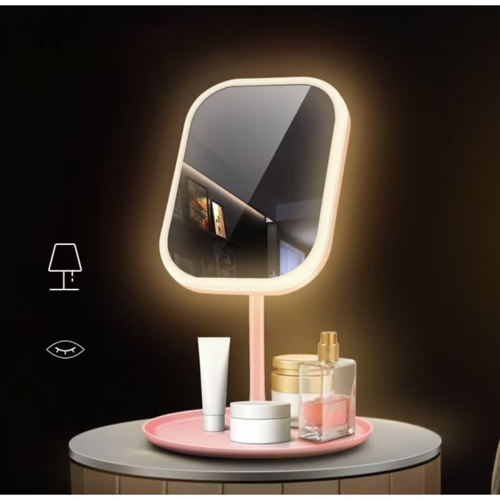 Espelho Para Maquiagem Touch Mesa Inteligente Com Luz Led Portátil Ajustável