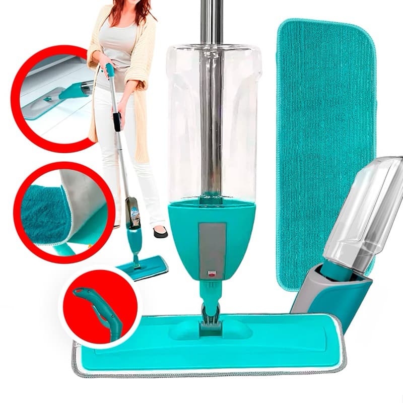 Mop Spray Magico Esfregão Com Reservatorio Rodo De Limpeza Microfibra Refil Limpa Seca Envio Imediat