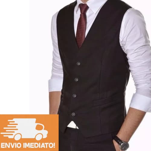 Colete Social Masculino Tecido Oxford Premium 5 Botões