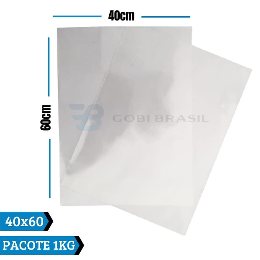 SACO PLASTICO TRANSPARENTE 40X60 REFORÇADO CRISTAL EMBALAGEM