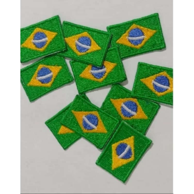 Patches Bordados Termocolante Bandeira Brasil 3x2cm