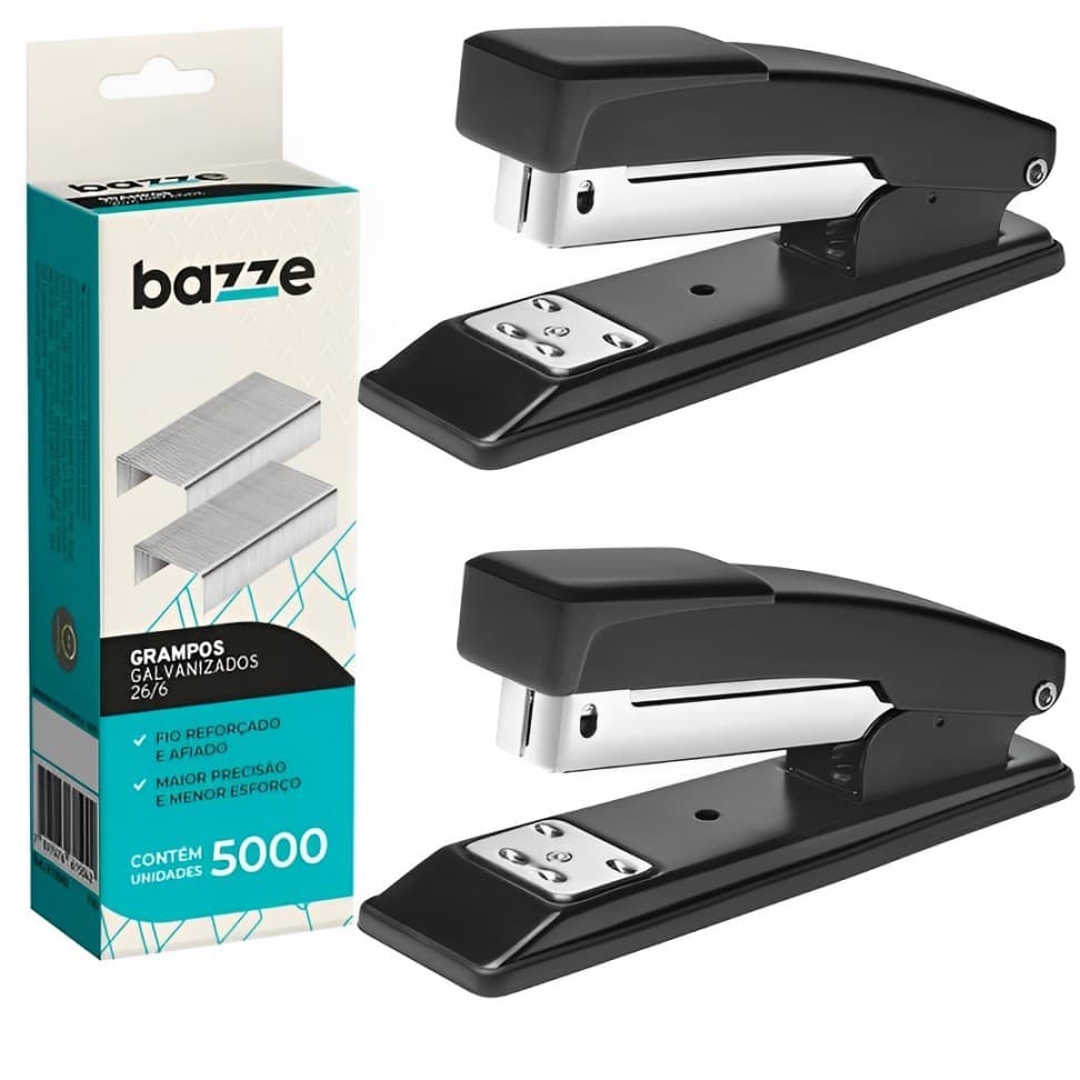 Grampeador De Metal Durável De Alta Qualidade C/ 5000 Grampos Galvanidados 26/6