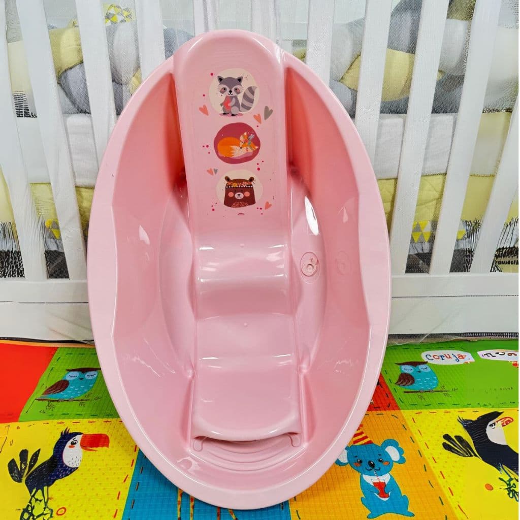 Banheira Ergonômica Bebê Plasútil Bichinhos azul e rosa 24 Litros