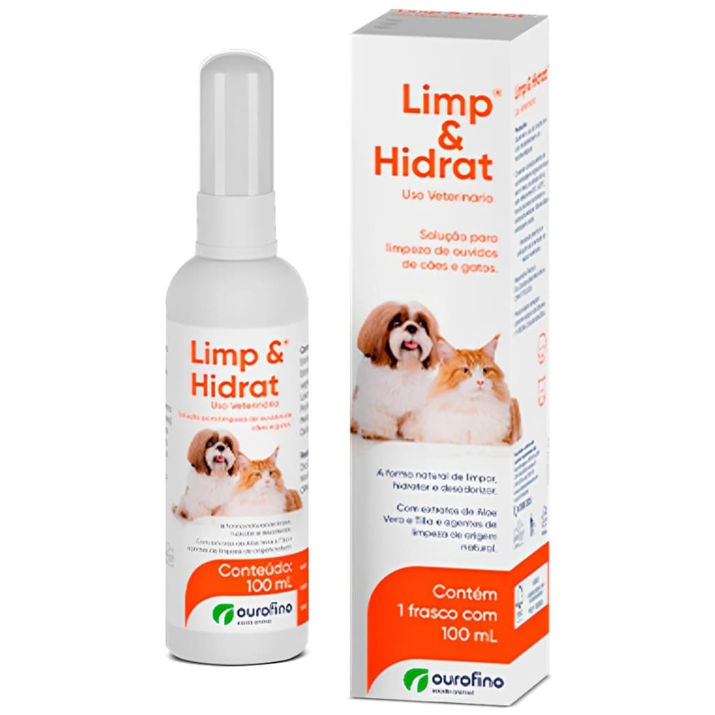 Limp e Hidrat Solução Limpeza de Ouvidos Cães e Gatos 100 mL