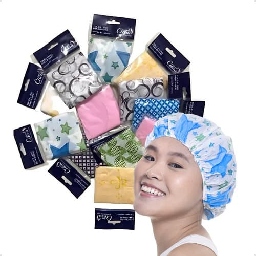 Kit Touca De Banho Impermeável Luxo Para Cabelos Colorida Santa Clara