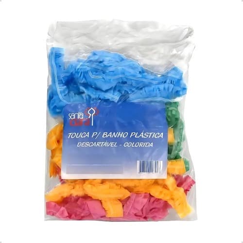 Kit Touca Plástica Descartável Cabelo Banho Santa Clara 100-200 unid