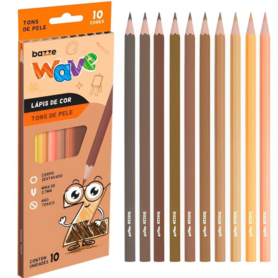 Lápis de Cor Tons De Pele 10 Lápis De Cores 10 Tons Da Pele Diferentes