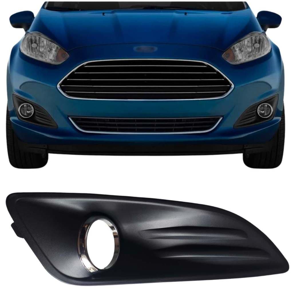 Grade Moldura Farol Milha  New Fiesta Aro Cromado 14/17 Cód 11074 Lado Direito