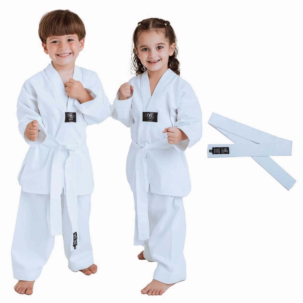 Dobok Kimono Roupa Taekwondo Algodão Leve Infantil + Faixa