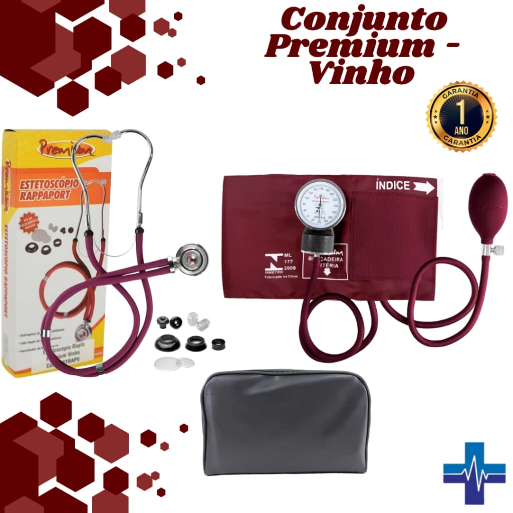 Aparelho de Pressão Premium + Estetoscópio Premium - Cores