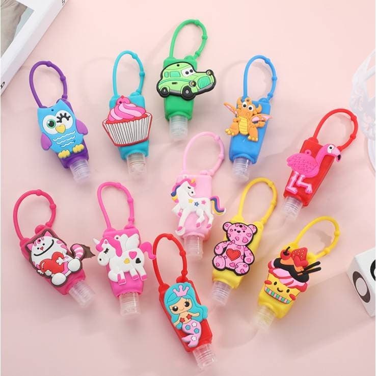 Promocao/ofertas Kit 5 Pcs De Porta Álcool Gel Chaveiro Frasco Silicone 30ml