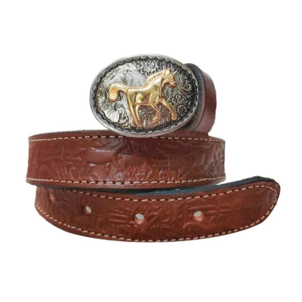 Cinto de Couro Legítimo Luxo Reforçado Infantil Masculino e Feminino Rebaixado Fivela Cavalinho Super Oferta