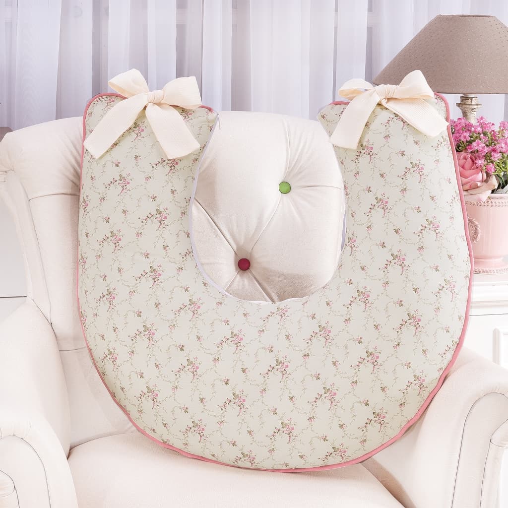 Almofada travesseiro amamentação com laço 100% algodão