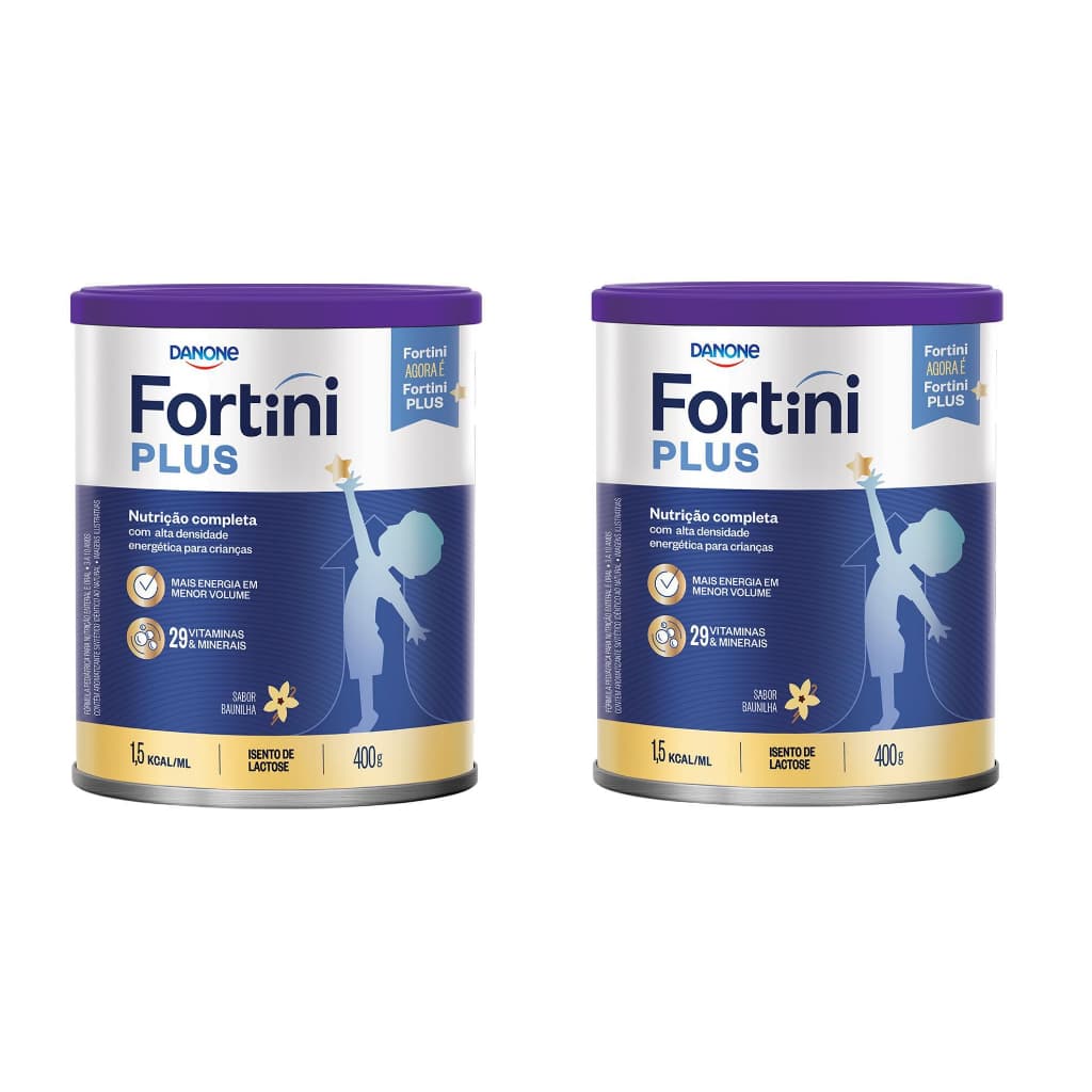 Kit 2 latas Fortini Plus Baunilha 400G EQ.1