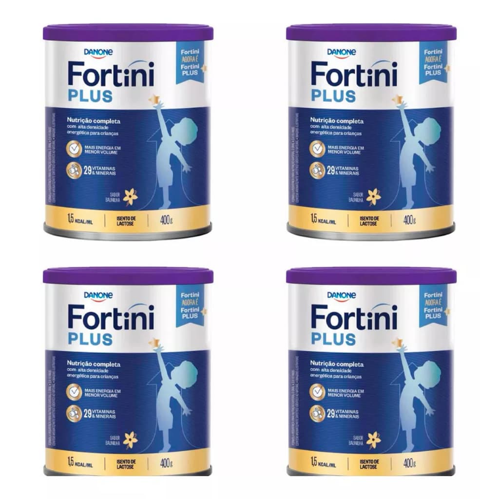 Kit 4 latas Fortini Plus Baunilha 400G EQ.1