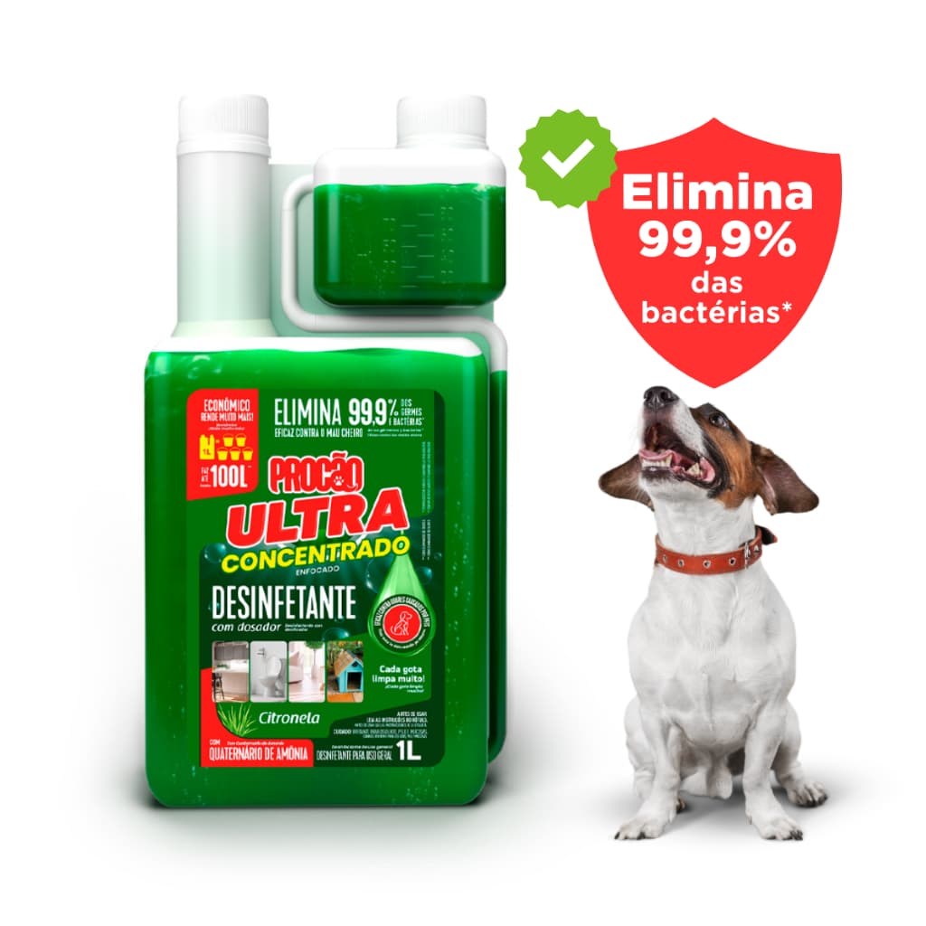 Ultra Desinfetante Concentrado Bactericida de Citronela 1L - Rende até 100 Litros