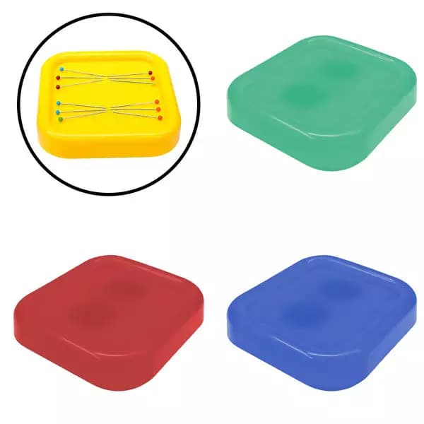 Kit Porta Alfinete Magnético Quadrado Colorido 3 Unidades SP450 para Costura