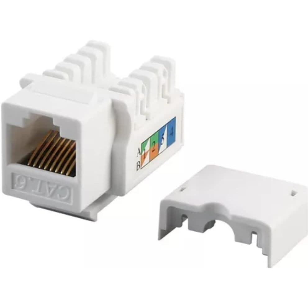 Conector Keystone Rj45 Cat6 - Fêmea Modular Jack  8 Pinos - 5 UNIDADES