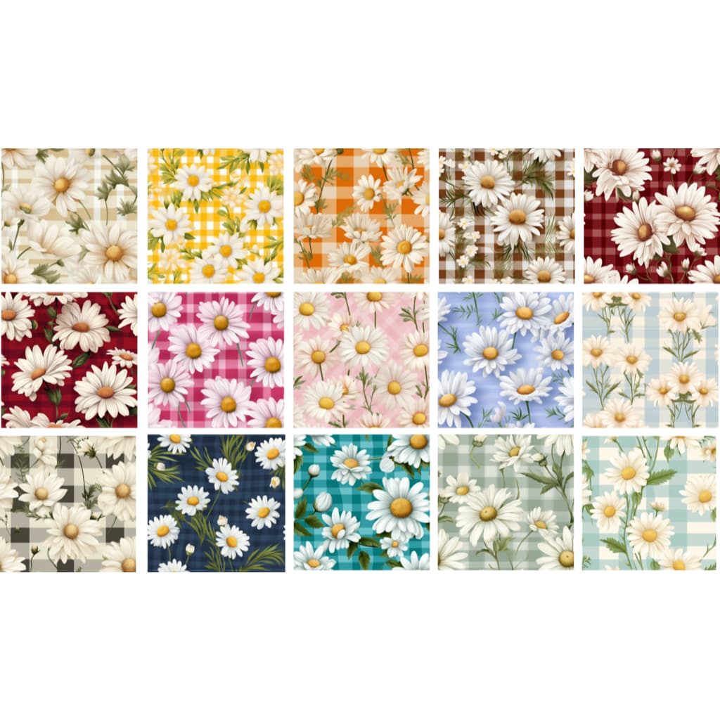 Tecido Tricoline Digital 100% algodão - Daisies